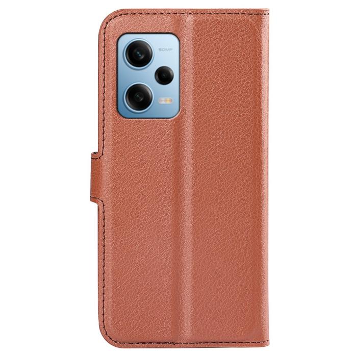 Bild 6,  Xiaomi Redmi Note 12 Pro 5G Fodral Litchi Läder Brun