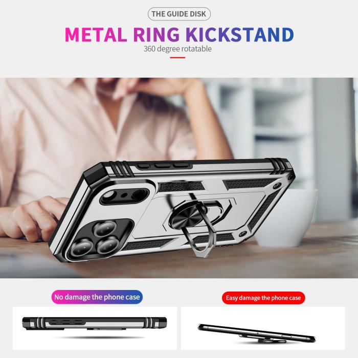 Bild 6,  iPhone 17 Pro Skal Shockproof Hybrid Ring Silver