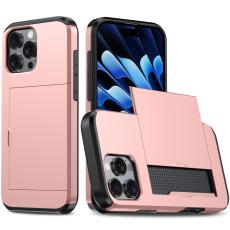  iPhone 16 Pro Skal Med Kortfack Hybrid Ros&eacute;guld