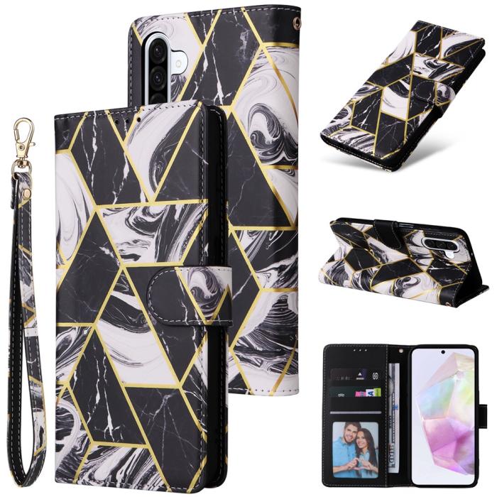 Bild 6,  Samsung Galaxy A17 / A26 Fodral Läder Marmor Svart