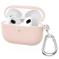  AirPods 3 Skal Silikon Med Krok Ljus Rosa