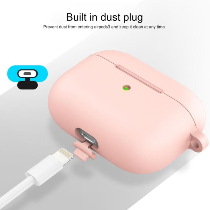 Bild 4,  AirPods 3 Skal Silikon Med Krok Ljus Rosa