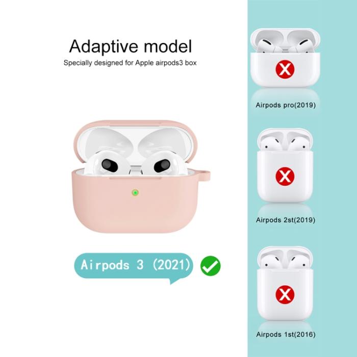Bild 5,  AirPods 3 Skal Silikon Med Krok Ljus Rosa