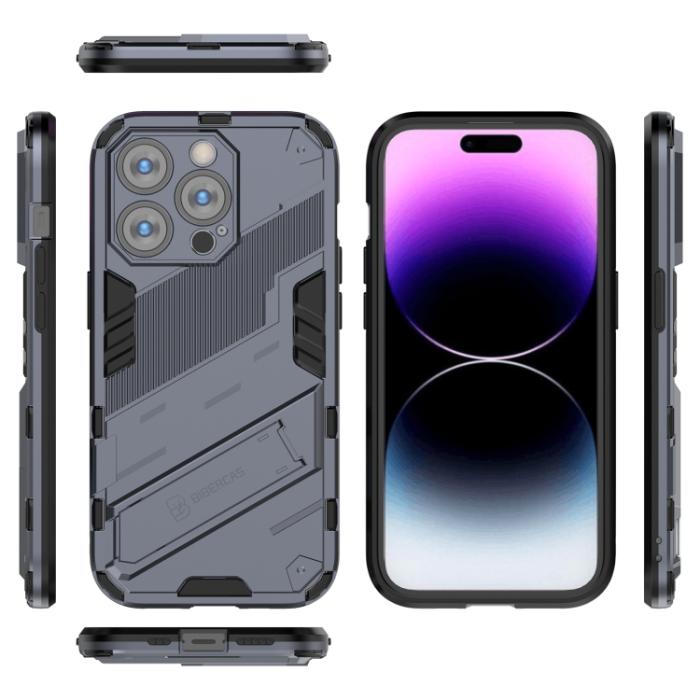 Bild 5,  iPhone 14 Pro Skal Hybrid Med Kickstand Grå