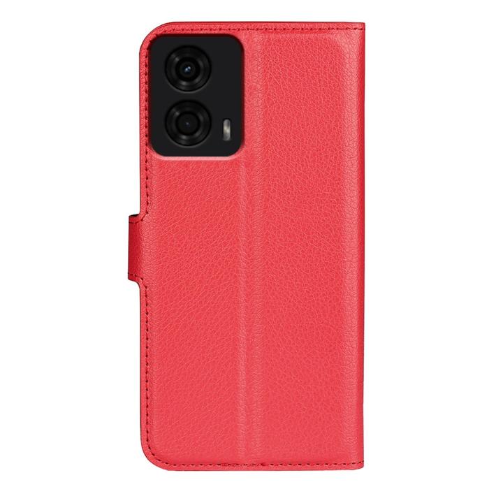 Bild 6,  Motorola Moto G04 4G/G24 4G Fodral Litchi Läder Röd
