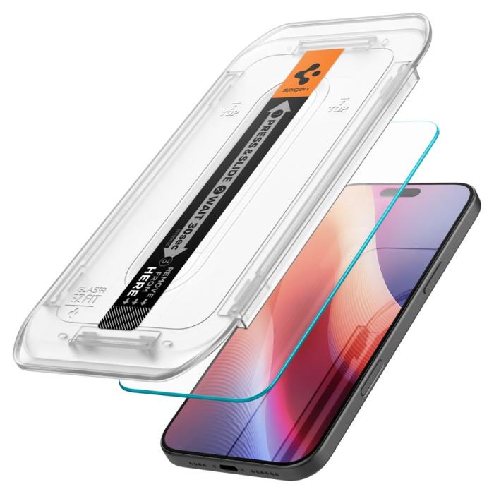 Bild 2, Spigen Spigen iPhone 17 / 17 Pro / 16 Pro 2-PACK GLAS.tR 