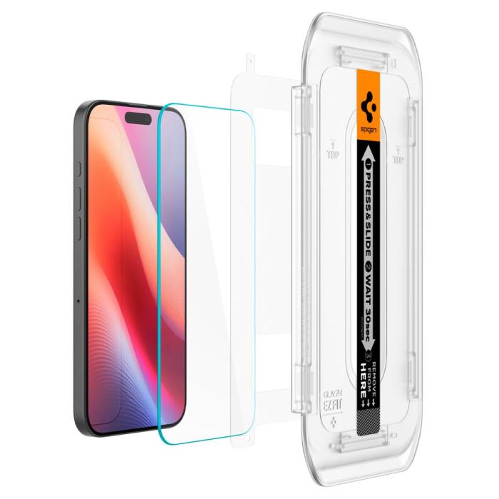 Bild 4, Spigen Spigen iPhone 17 / 17 Pro / 16 Pro 2-PACK GLAS.tR 