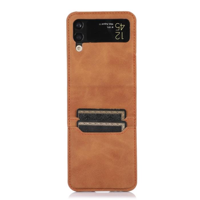 Bild 2,  Galaxy Z Flip 3 Fodral Med 2 Kortfack Brun