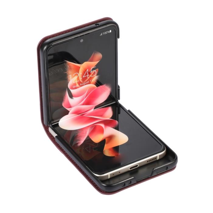 Bild 4,  Galaxy Z Flip 3 Fodral Med 2 Kortfack Brun