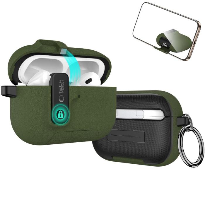 Bild 4, Tech-Protect Tech-Protect AirPods Pro 3 Skal Slim Hook Olive Green