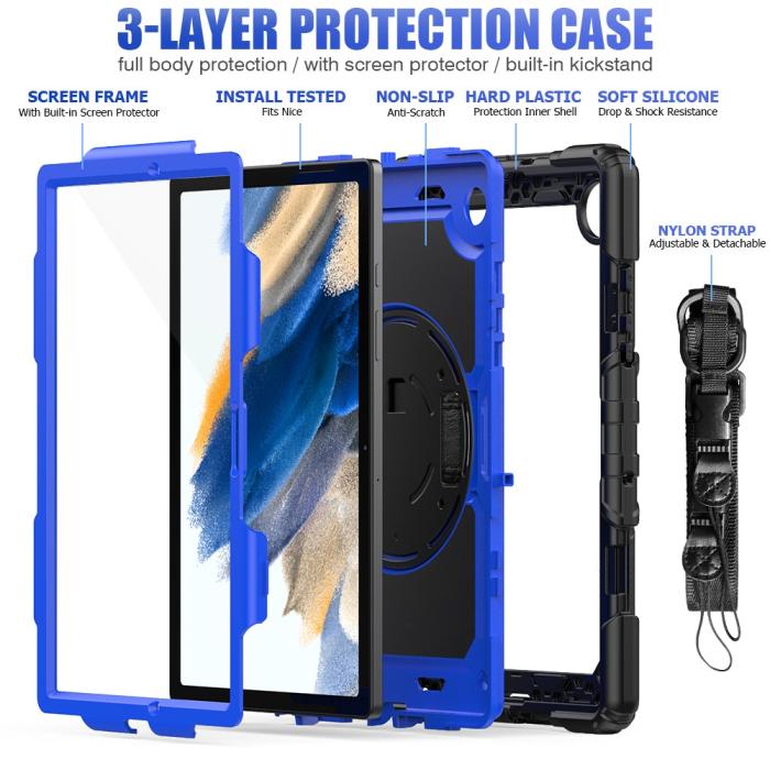 Bild 3,  Galaxy Tab A8 10.5 Skal Shockproof Hybrid Kickstand Strap