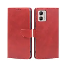  Motorola Moto G13 / G23 / G53 5G Fodral Solid L&auml;der R&ouml;d