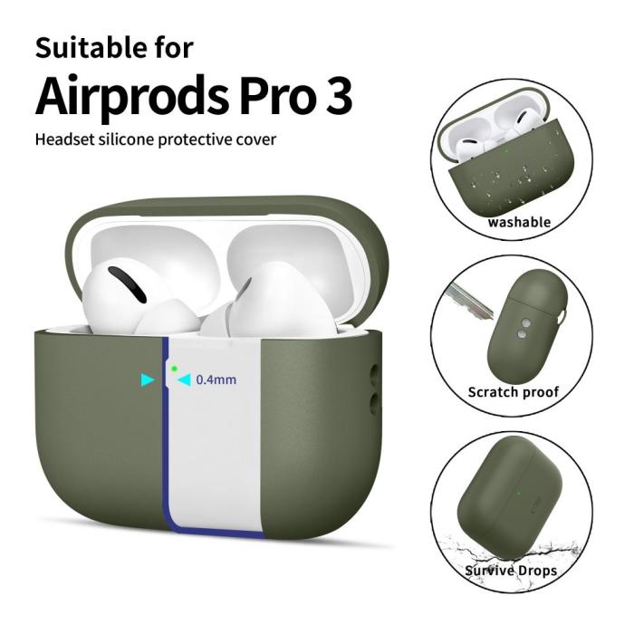 Bild 4, Tech-Protect Tech-Protect AirPods Pro 3 Skal Silicone Olive Green