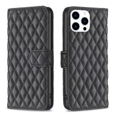  iPhone 15 Pro Fodral Diamond L&auml;der Svart