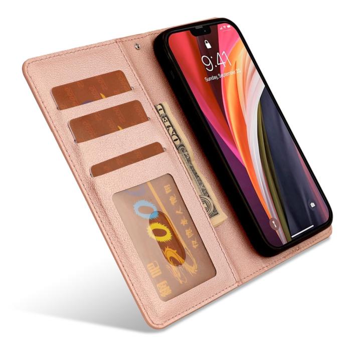 Bild 3,  iPhone 12 / 12 Pro - 2in1 Magnet Fodral - Roséguld