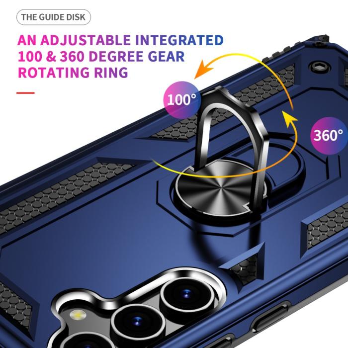 Bild 3,  Samsung Galaxy S24 Skal Hybrid Armor Ring Blå
