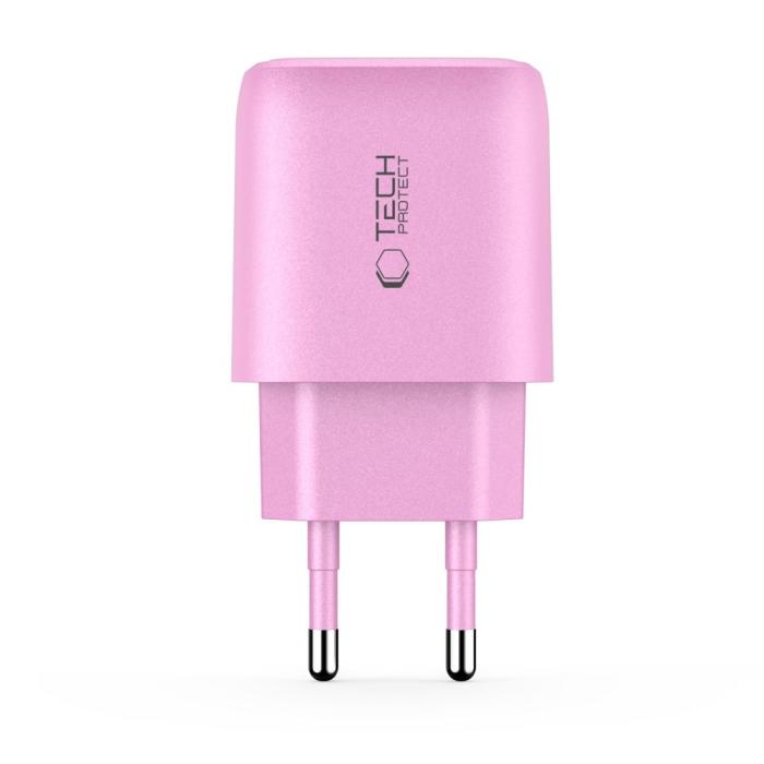 Bild 3, Tech-Protect Tech-Protect 30W Väggladdare PD QC3.0 USB-C / USB-A Baby Pink