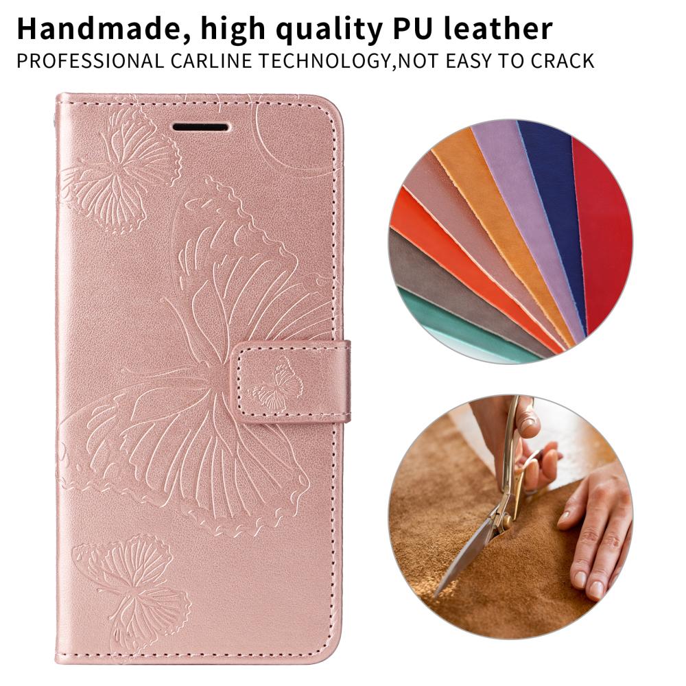  Motorola Moto G86 Power/G86 5G Fodral Fjäril Tryck Roséguld