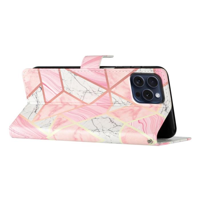Bild 4,  iPhone 16 Pro Max Fodral Med Marmor Tryck Rosa