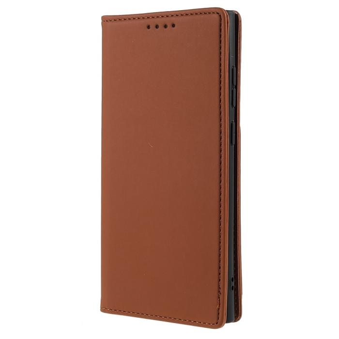 Bild 2,  Samsung Galaxy S22 Ultra Fodral Flip Läder Med Kortfack Brun