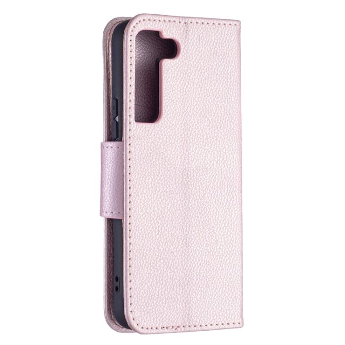 Bild 3,  Samsung Galaxy S22 Fodral Litchi Shark Roséguld