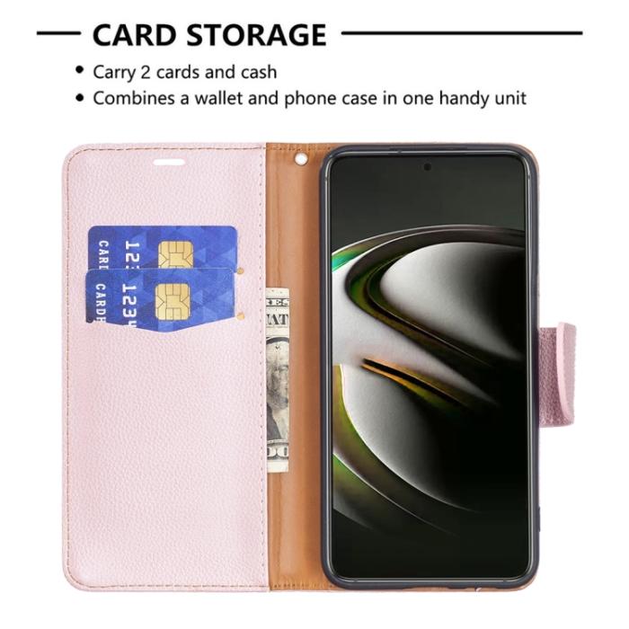 Bild 5,  Samsung Galaxy S22 Fodral Litchi Shark Roséguld