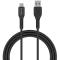 Smartline Smartline 2m 3A USB-C Nylon Laddningskabel Svart