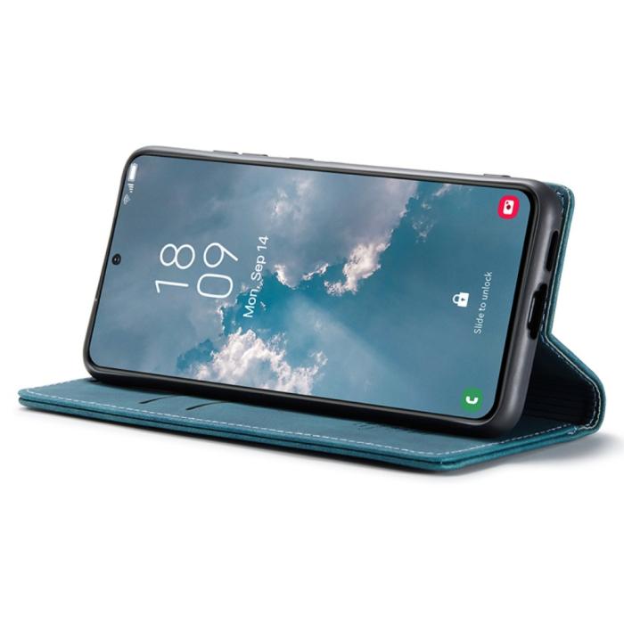 Bild 3, CASEME CASEME Galaxy S24 Fodral Flip Retro Läder Blå