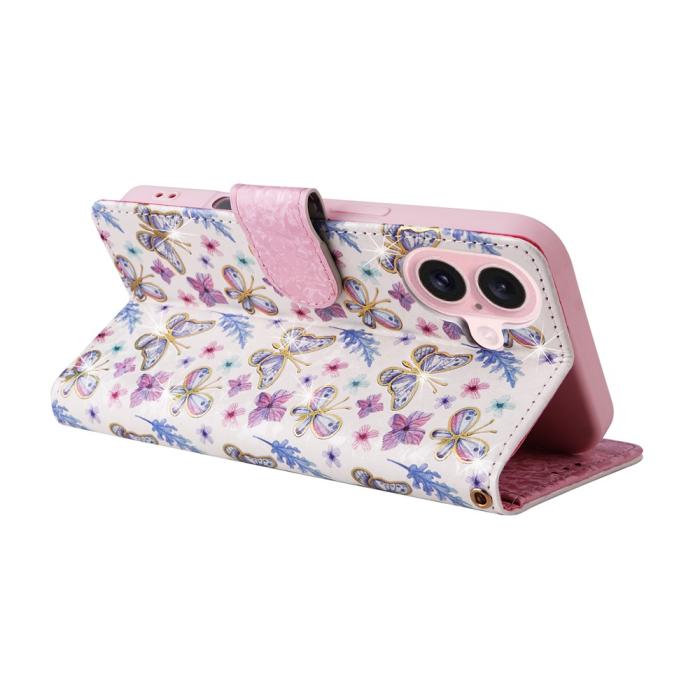 Bild 4,  iPhone 17 Fodral RFID Läder Fjärilar / Blommor