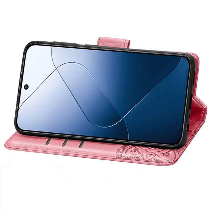 Bild 3,  Xiaomi 14T Fodral Med Fjäril Tryck Rosa