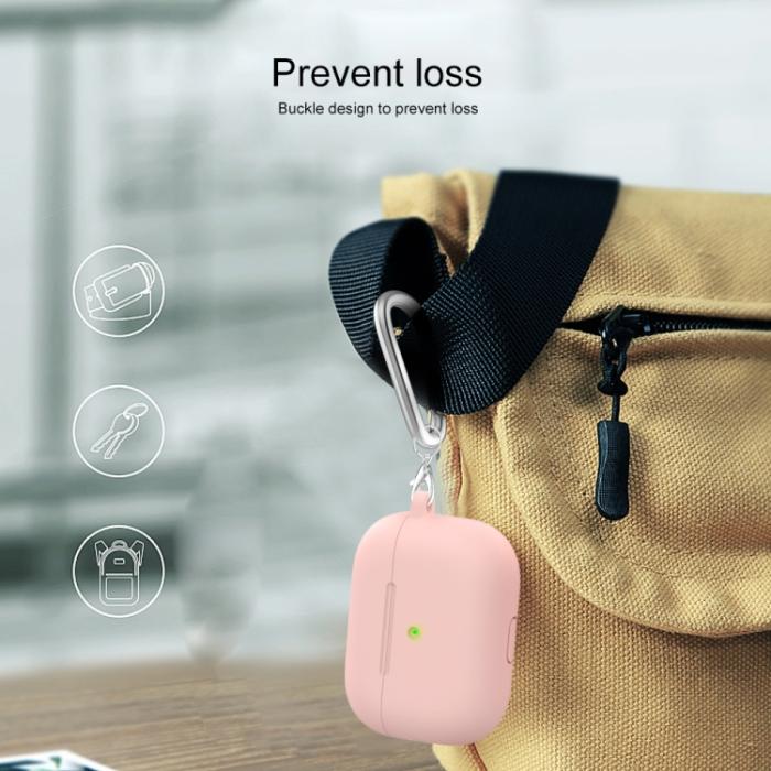 Bild 6,  AirPods 3 Skal Silikon Med Krok Ljus Rosa