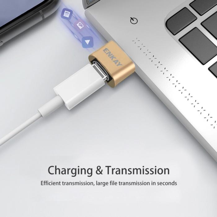 Bild 3, ENKAY ENKAY USB-A Till USB-C Adapter Svart