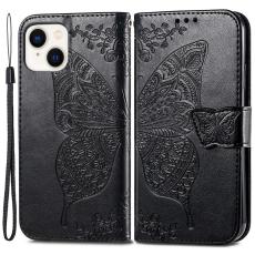  iPhone 15 Plus Fodral Med Fj&auml;ril Tryck Svart