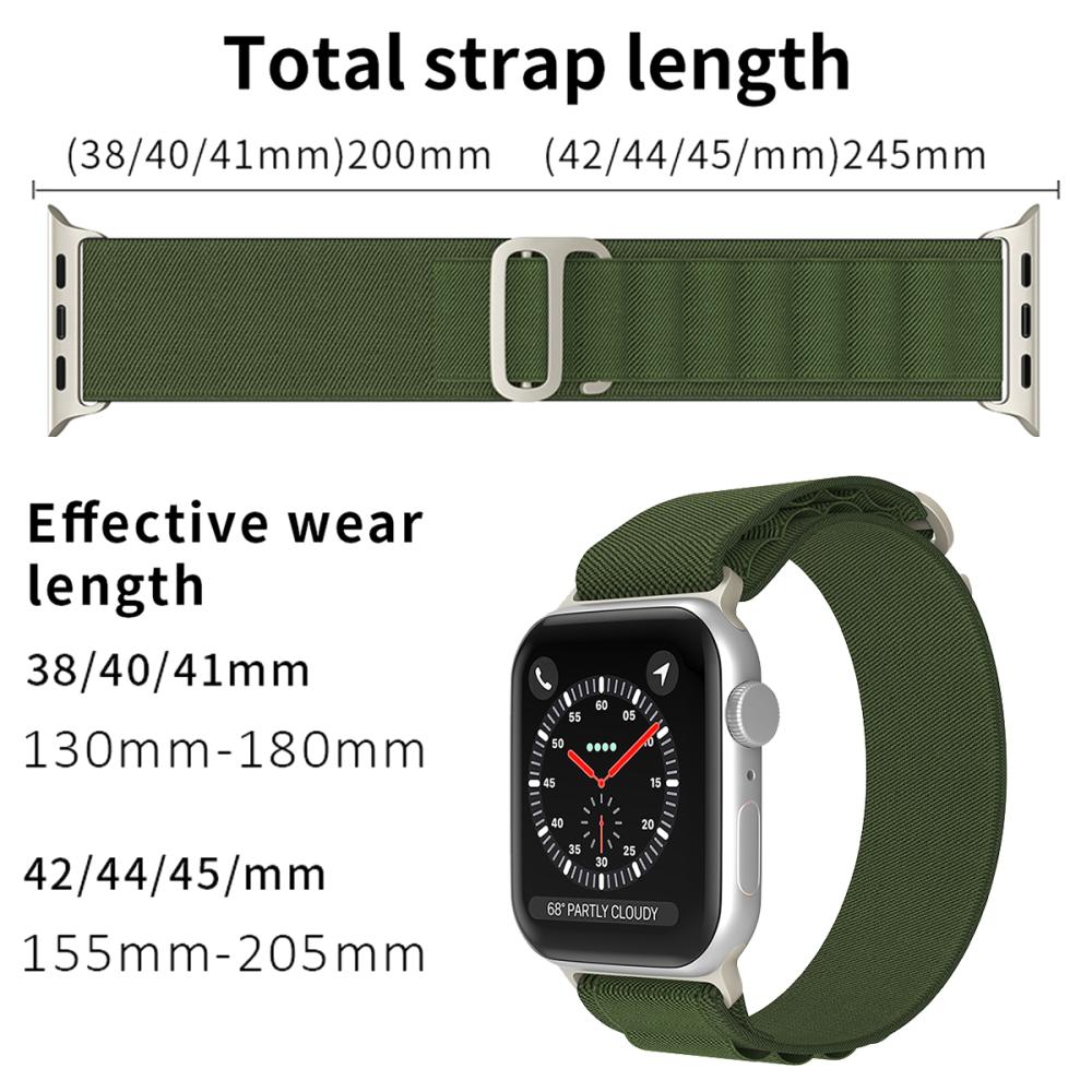 ColorPop Apple Watch 38/40/41/42 mm Armband Alpine Pro Loop Militär Grön