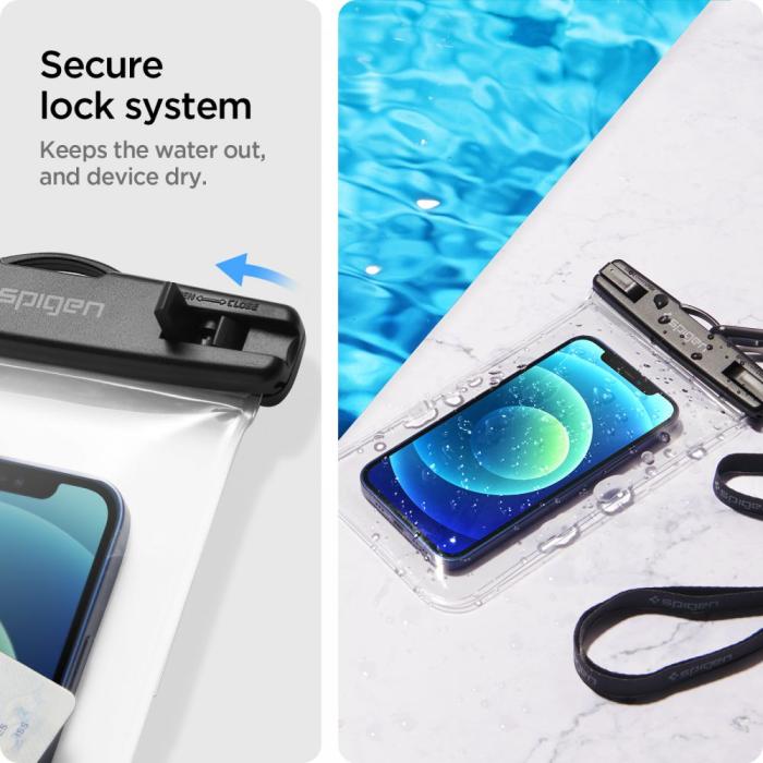 Bild 3, Spigen Spigen 2-PACK Universal Vattentät Påse / Mobilväska Transparent