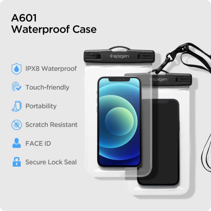 Bild 5, Spigen Spigen 2-PACK Universal Vattentät Påse / Mobilväska Transparent