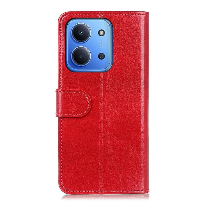 Bild 6,  Xiaomi Redmi 15C Fodral Crazy Horse Läder Röd
