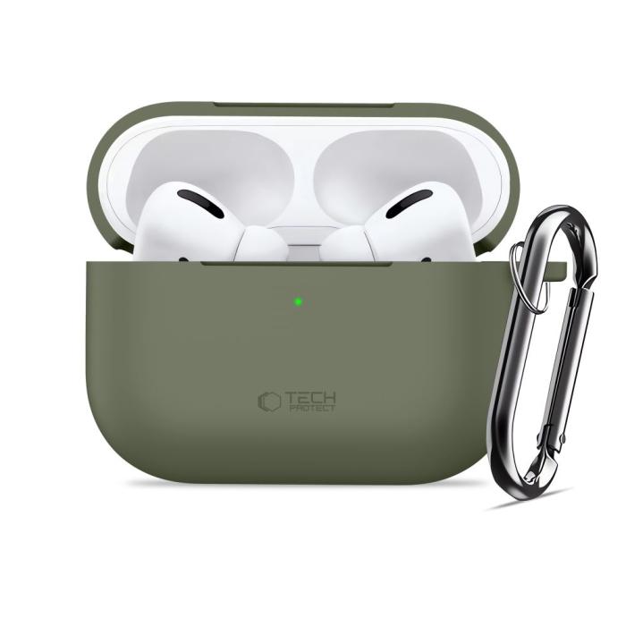 Bild 3, Tech-Protect Tech-Protect AirPods Pro 3 Skal Silikon Hook Olive Green
