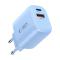 Tech-Protect Tech-Protect 20W Väggladdare PD QC3.0 USB-C / USB-A Baby Blue