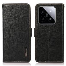 KHAZNEH KHAZNEH Xiaomi 14 Ultra Fodral RFID Litchi &Auml;kta L&auml;der Svart