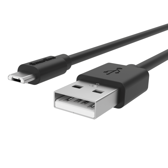 Bild 2, Smartline Smartline 2m Micro USB Laddningskabel Svart