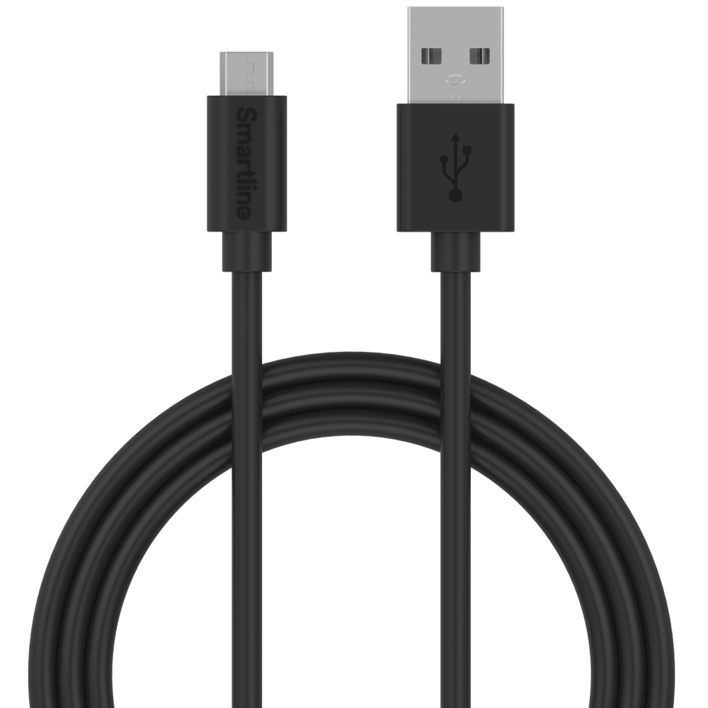Smartline Smartline 2m Micro USB Laddningskabel Svart