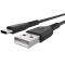 Smartline Smartline 2m 3A USB-C Nylon Laddningskabel Svart