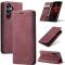 CASEME CASEME Galaxy S25 Fodral Flip Retro Läder Röd