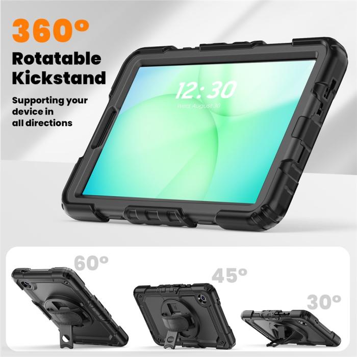 Bild 6,  Galaxy Tab A11/A9 Skal 360 Shockproof Hybrid Kickstand Svart