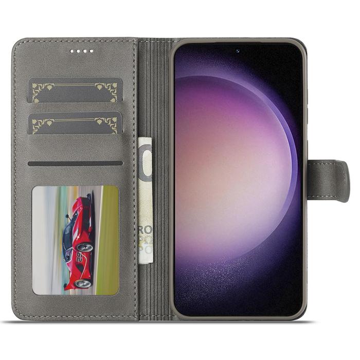 Bild 2, LC.IMEEKE LC.IMEEKE Samsung Galaxy A16 Fodral Läder Grå