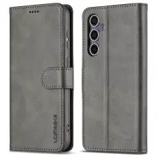 LC.IMEEKE LC.IMEEKE Samsung Galaxy A16 Fodral L&auml;der Gr&aring;