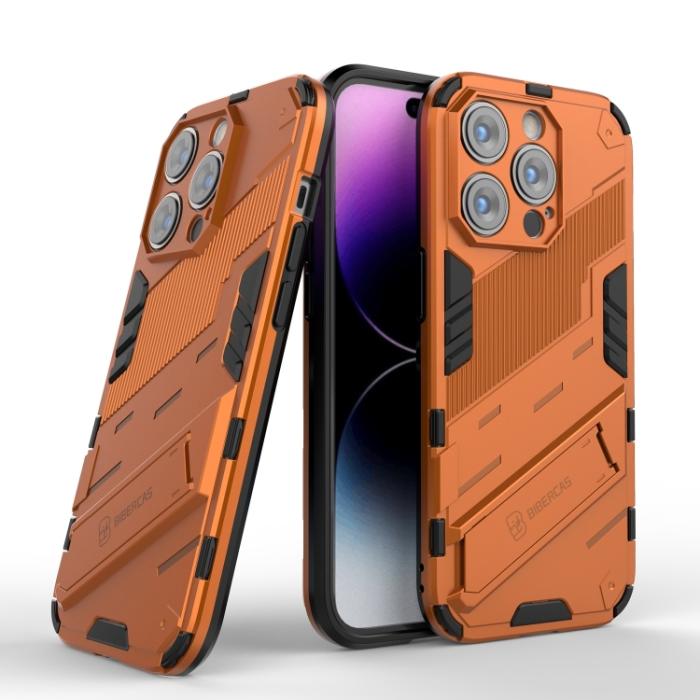 Bild 2,  iPhone 14 Pro Skal Hybrid Med Kickstand Orange