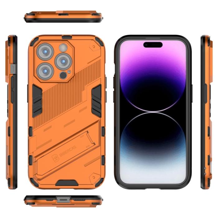 Bild 5,  iPhone 14 Pro Skal Hybrid Med Kickstand Orange