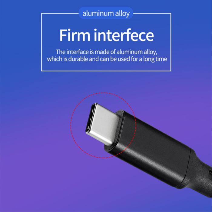 Bild 3,  3m USB-C Förlängningskabel PD 100W 5A Kabel Svart